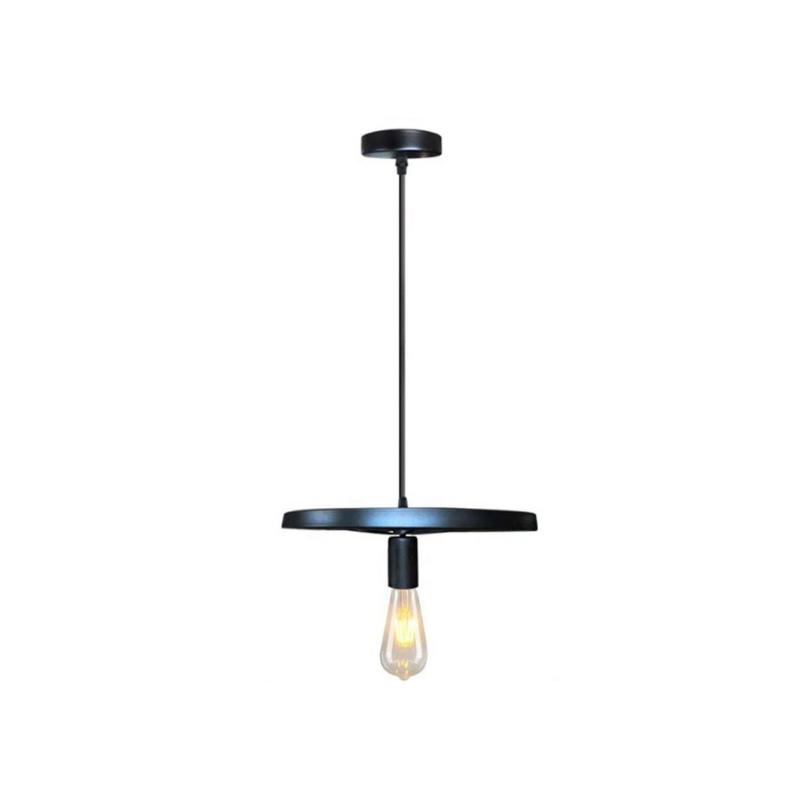 Lámpara Colgante Minimalista Negra Diseño Rueda
